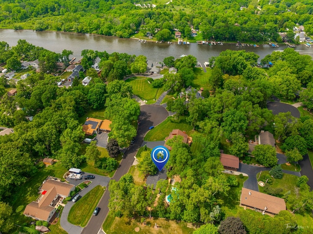 9704 Captains Dr, Algonquin, IL 60102 - aerial view of residential area with a nearby body of water