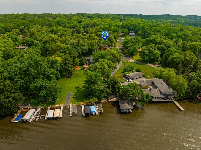 9704 Captains Dr, Algonquin, IL 60102 - aerial view of a forest and a large body of water