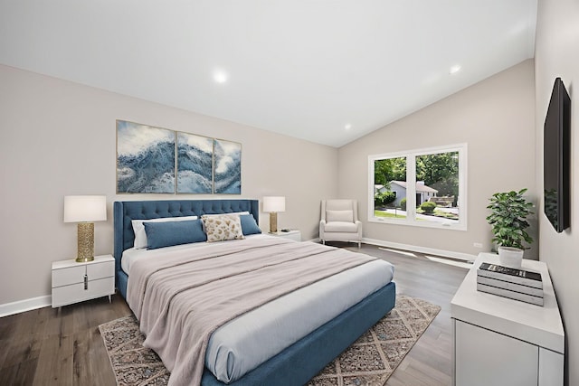 9704 Captains Dr, Algonquin, IL 60102 - bedroom featuring wood finished floors, lofted ceiling, and recessed lighting