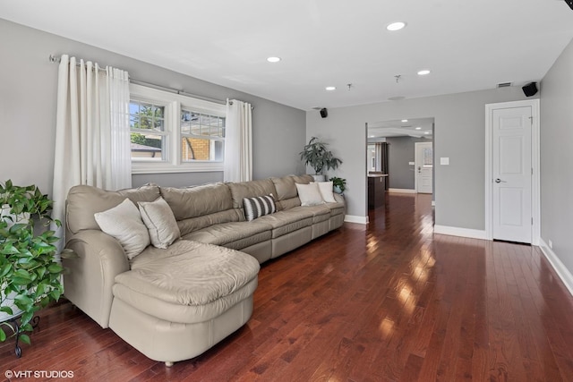 2721 Joseph Ave, Des Plaines, IL 60018 - living room with recessed lighting and dark wood-type flooring