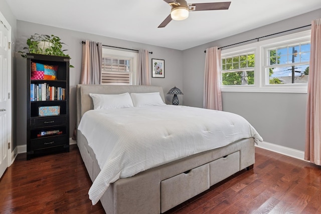 2721 Joseph Ave, Des Plaines, IL 60018 - bedroom featuring dark wood-style floors and ceiling fan