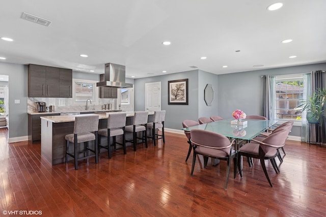 2721 Joseph Ave, Des Plaines, IL 60018 - dining area featuring dark wood-type flooring and recessed lighting