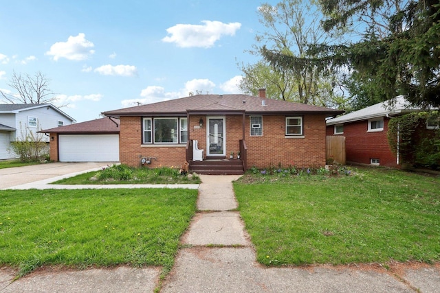 2023 Kristan Ave, North Chicago, IL 60064 - view of front of home featuring brick siding, a chimney, and a front lawn