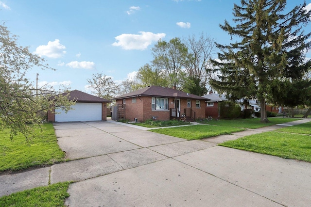 2023 Kristan Ave, North Chicago, IL 60064 - view of front of house featuring brick siding, a front lawn, an outdoor structure, and a garage