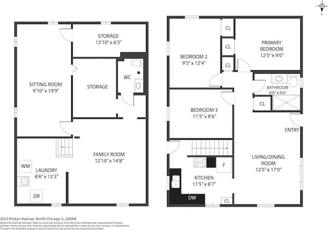 2023 Kristan Ave, North Chicago, IL 60064 - view of floor plan / room layout