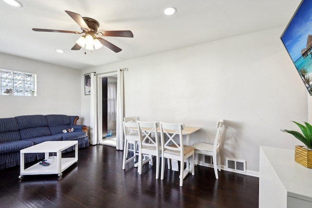2023 Kristan Ave, North Chicago, IL 60064 - dining room with ceiling fan, recessed lighting, and wood finished floors