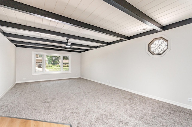 208 Webster Ln, Schaumburg, IL 60193 - carpeted spare room with baseboards and beamed ceiling