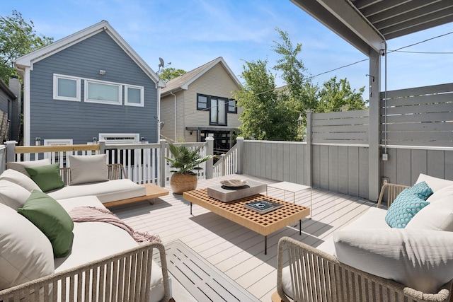 3444 N Hamilton Ave, Chicago, IL 60618 - wooden terrace featuring an outdoor living space