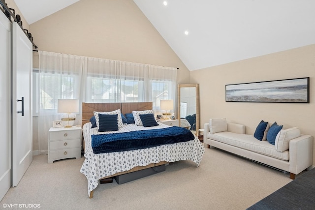 3444 N Hamilton Ave, Chicago, IL 60618 - bedroom with high vaulted ceiling, carpet flooring, multiple windows, and recessed lighting