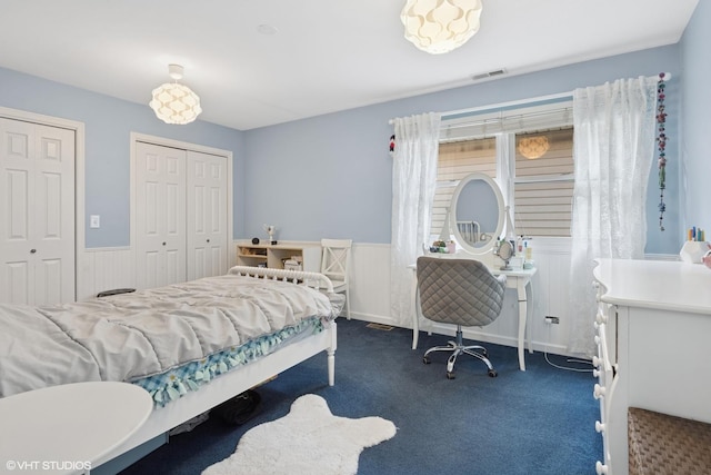 3444 N Hamilton Ave, Chicago, IL 60618 - bedroom with carpet flooring and a wainscoted wall