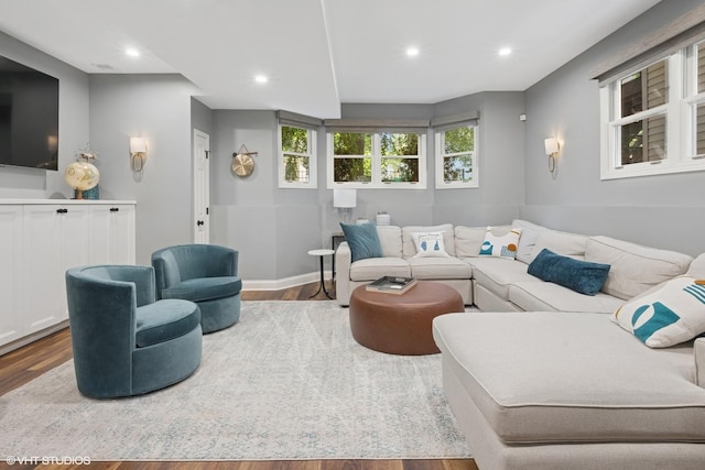 3444 N Hamilton Ave, Chicago, IL 60618 - living area featuring wood finished floors and recessed lighting