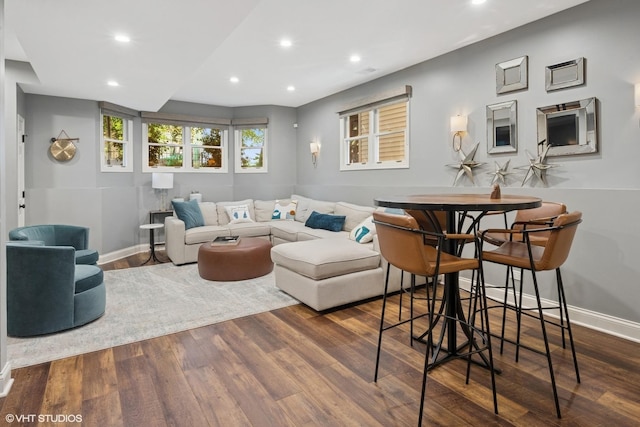 3444 N Hamilton Ave, Chicago, IL 60618 - living area featuring wood finished floors and recessed lighting