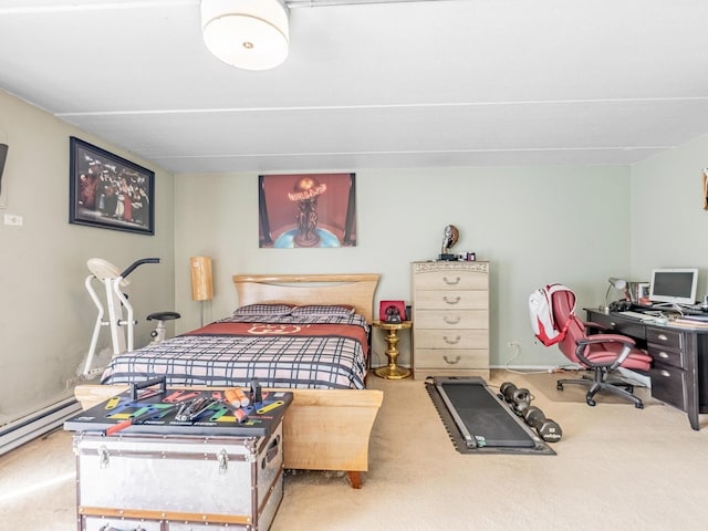 850 Des Plaines Ave Unit 207, Forest Park, IL 60130 - bedroom with carpet flooring, an office area, and a baseboard radiator