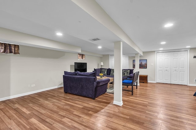 9226 S Utica Ave, Evergreen Park, IL 60805 - living area with light wood-style flooring and recessed lighting