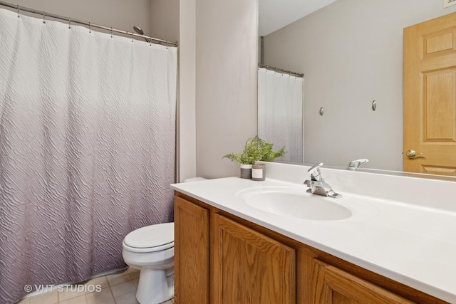 2582 Golf Ridge Cir, Naperville, IL 60563 - full bathroom with vanity, tile patterned floors, and a shower with curtain