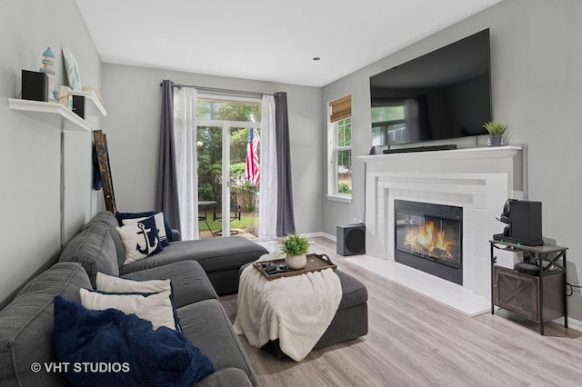 2582 Golf Ridge Cir, Naperville, IL 60563 - living area featuring wood finished floors and a glass covered fireplace