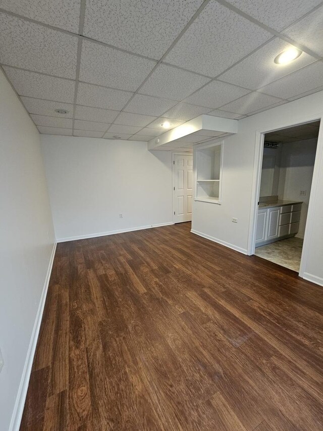 210 Barrington Dr, Bourbonnais, IL 60914 - finished basement with wood finished floors and a paneled ceiling
