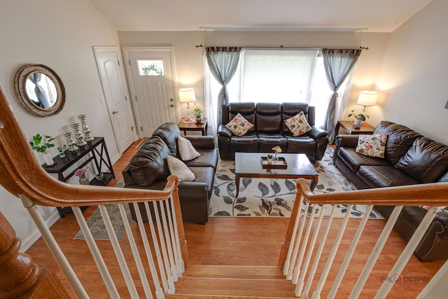 552 Arbor Gate Ln, Buffalo Grove, IL 60089 - living room featuring light wood finished floors and stairs