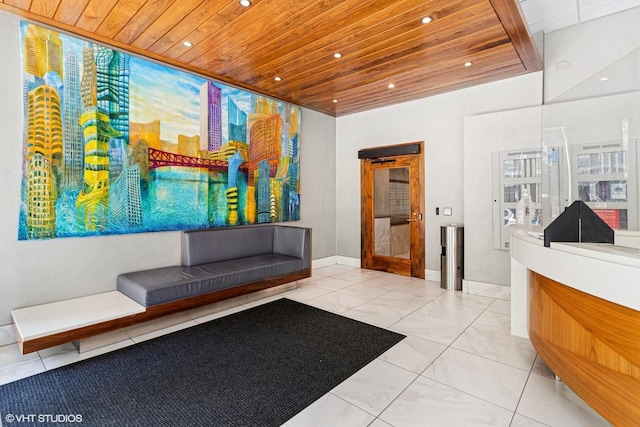 230 E Ontario St Unit 2305, Chicago, IL 60611 - community lobby with wooden ceiling and recessed lighting