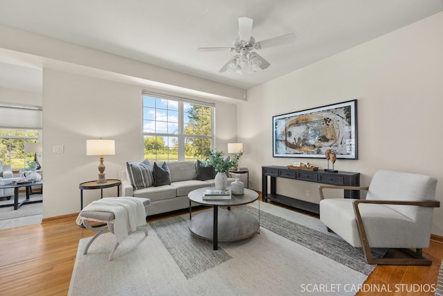 1962 Highbury Ln, Aurora, IL 60502 - living area featuring wood finished floors and a ceiling fan
