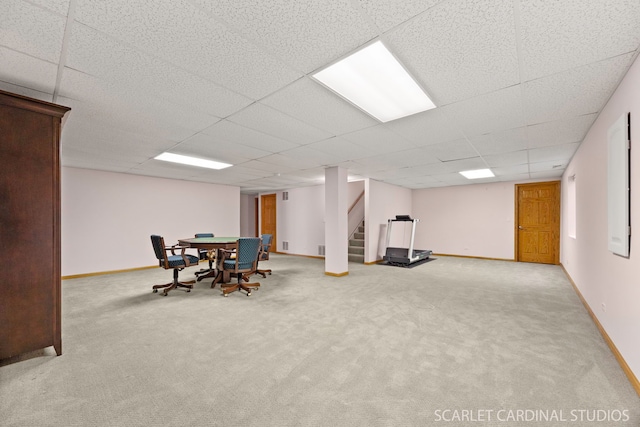 1962 Highbury Ln, Aurora, IL 60502 - recreation room featuring carpet flooring and a paneled ceiling