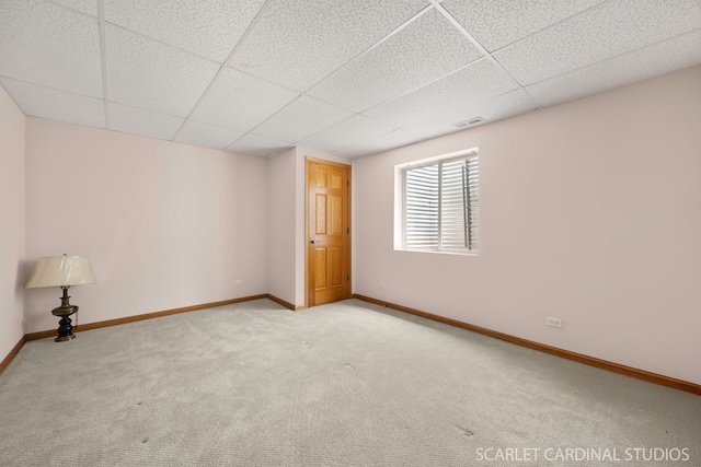 1962 Highbury Ln, Aurora, IL 60502 - spare room featuring carpet and a drop ceiling