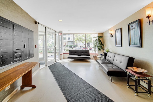 1050 W Columbia Ave Unit 3F, Chicago, IL 60626 - common area with a wall of windows and recessed lighting