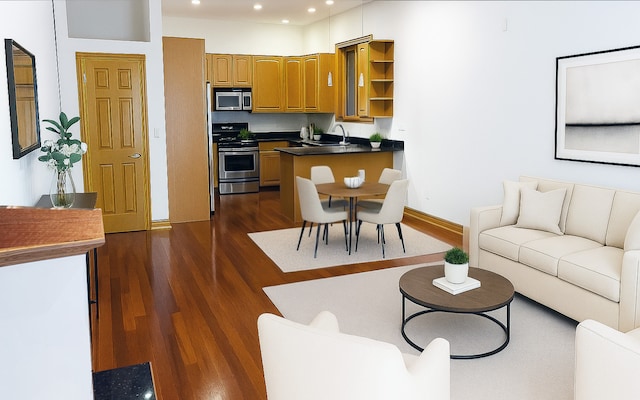 1644 W Lemoyne St Unit 1, Chicago, IL 60622 - living room with dark wood-type flooring and recessed lighting