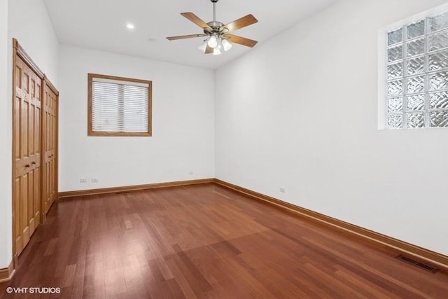 1644 W Lemoyne St Unit 1, Chicago, IL 60622 - unfurnished bedroom with wood finished floors, a closet, a ceiling fan, and recessed lighting