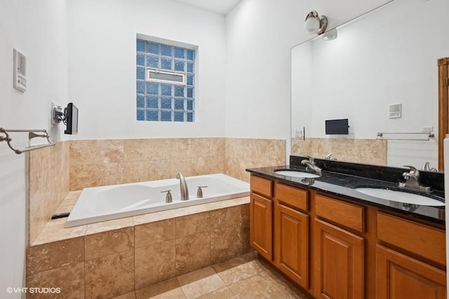 1644 W Lemoyne St Unit 1, Chicago, IL 60622 - full bathroom with double vanity, a garden tub, and tile patterned flooring