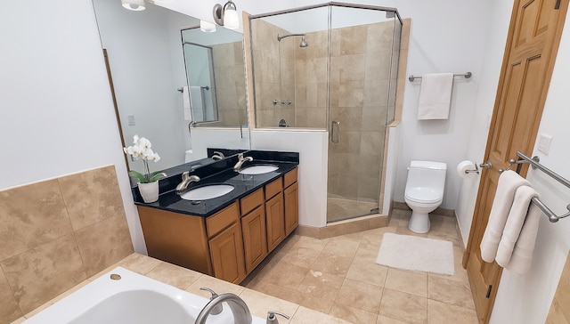 1644 W Lemoyne St Unit 1, Chicago, IL 60622 - full bath featuring a shower stall, double vanity, a tub, and tile patterned flooring