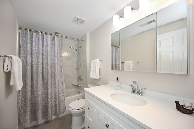 570 Crescent Blvd Unit 307, Glen Ellyn, IL 60137 - bathroom with vanity, tile patterned floors, and shower / tub combo with curtain