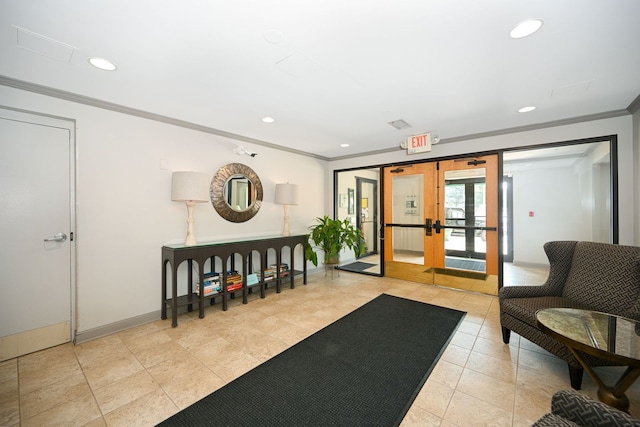570 Crescent Blvd Unit 307, Glen Ellyn, IL 60137 - building lobby featuring crown molding and recessed lighting