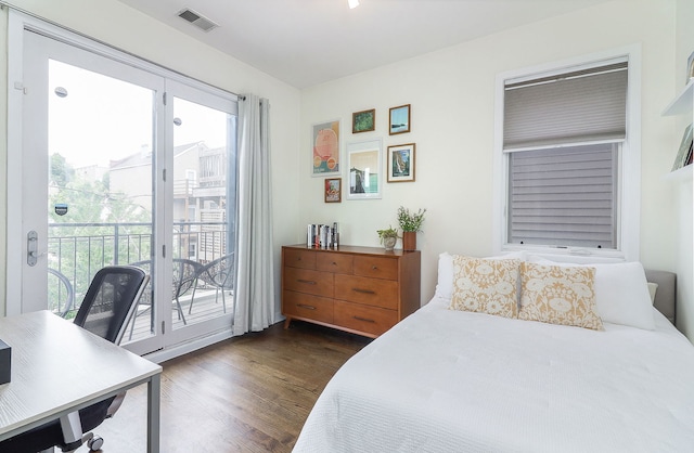 1644 W Blackhawk St Unit 2E, Chicago, IL 60622 - bedroom with access to outside, dark wood finished floors, and a desk