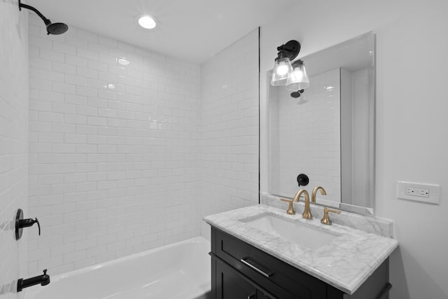 8317 S Constance Ave, Chicago, IL 60617 - full bathroom with vanity, bathing tub / shower combination, and recessed lighting