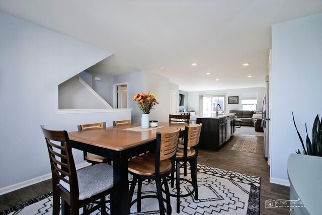 6650 Linden Trl Unit B, Wonder Lake, IL 60097 - dining space featuring recessed lighting and dark wood-style floors