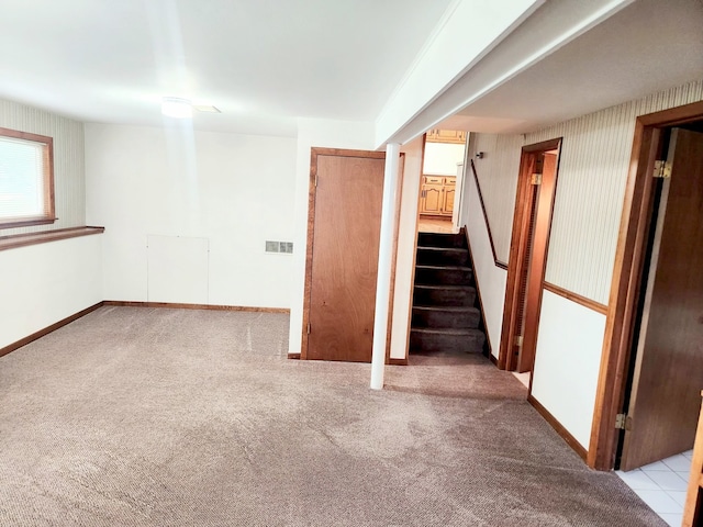 624 Maple Ave, Lisle, IL 60532 - basement with stairs and carpet