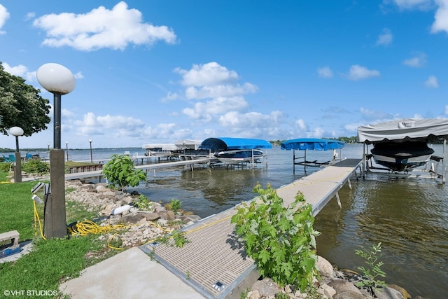 42 N Holly Ave, Fox Lake, IL 60020 - dock with boat lift and a water view