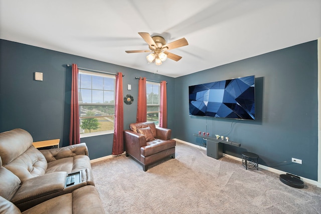 3778 Westbury Ct, Elgin, IL 60124 - living room with a ceiling fan and carpet flooring