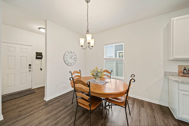 3778 Westbury Ct, Elgin, IL 60124 - dining room with dark wood-style flooring and a chandelier