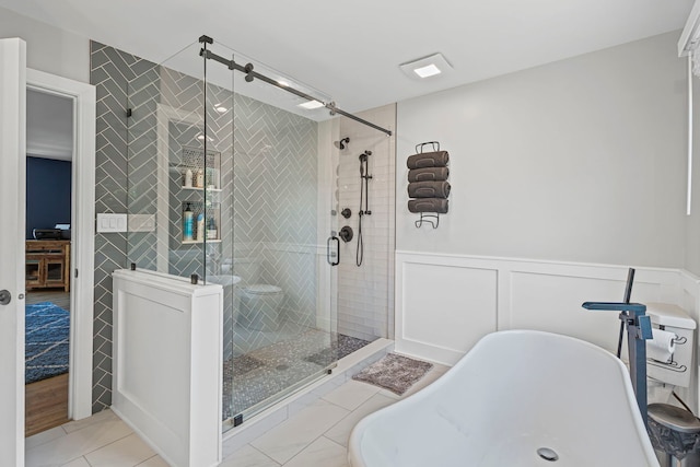 1401 Fallcreek Ct, Naperville, IL 60565 - full bath with a freestanding bath and a shower stall