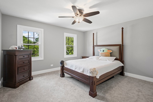 1401 Fallcreek Ct, Naperville, IL 60565 - bedroom with light carpet and a ceiling fan