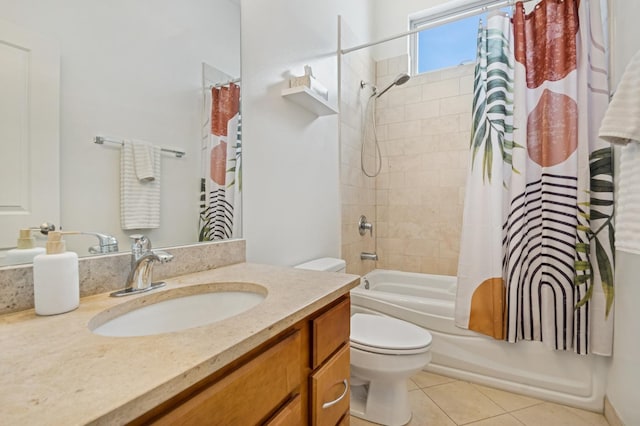 1719 N Western Ave Unit 4, Chicago, IL 60647 - full bath with vanity, shower / bath combo with shower curtain, and tile patterned floors