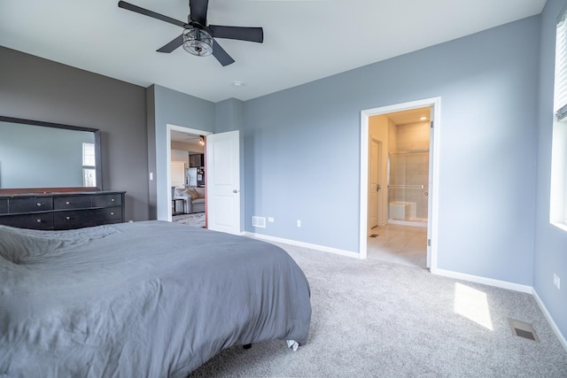 738 Kentshire Cir, Elgin, IL 60124 - bedroom with carpet flooring, ensuite bath, and a ceiling fan