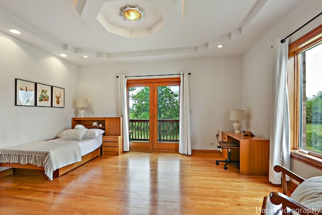 39 Forest Ln, South Barrington, IL 60010 - bedroom with multiple windows, access to outside, light wood-style floors, and recessed lighting