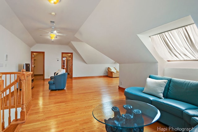 39 Forest Ln, South Barrington, IL 60010 - additional living space with light wood-style flooring, lofted ceiling, and ceiling fan
