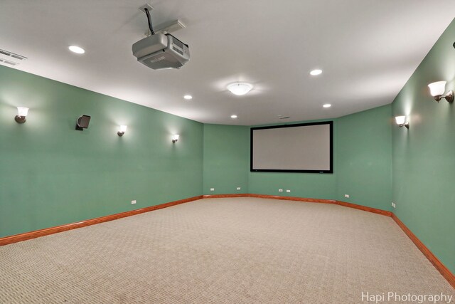 39 Forest Ln, South Barrington, IL 60010 - cinema room featuring carpet floors and recessed lighting