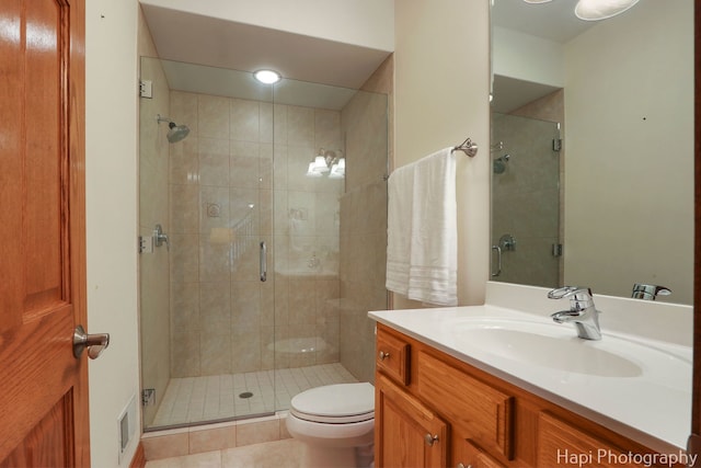 39 Forest Ln, South Barrington, IL 60010 - full bathroom featuring vanity, a shower stall, and tile patterned flooring