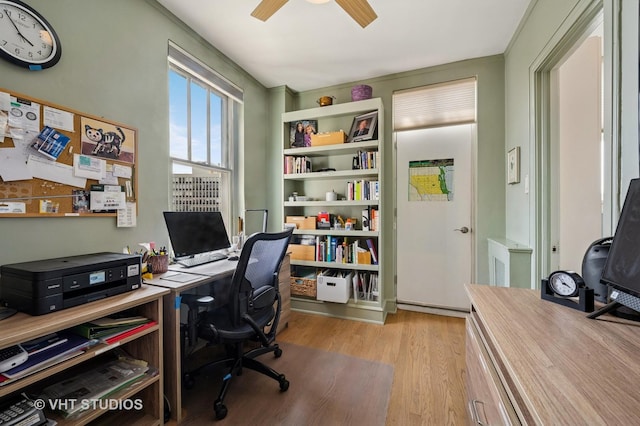 2440 N Lakeview Ave Unit 14E, Chicago, IL 60614 - office with light wood finished floors and ceiling fan