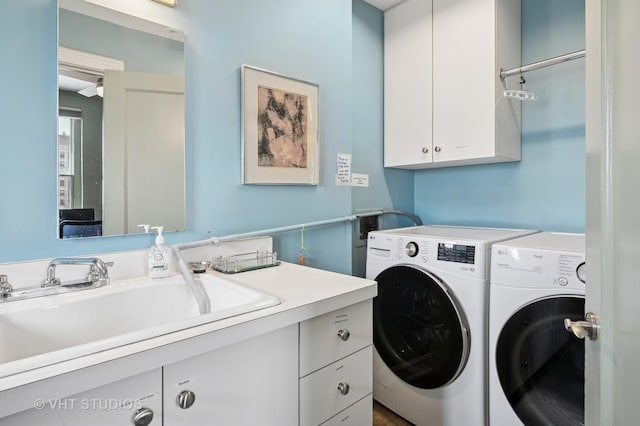 2440 N Lakeview Ave Unit 14E, Chicago, IL 60614 - laundry area with cabinet space and separate washer and dryer